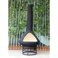 Chiminea Fire Pit Designed for Smoke-Free Evenings, Heavy-Gauge Steel, Ceramic Coating, High-Draft Chimney